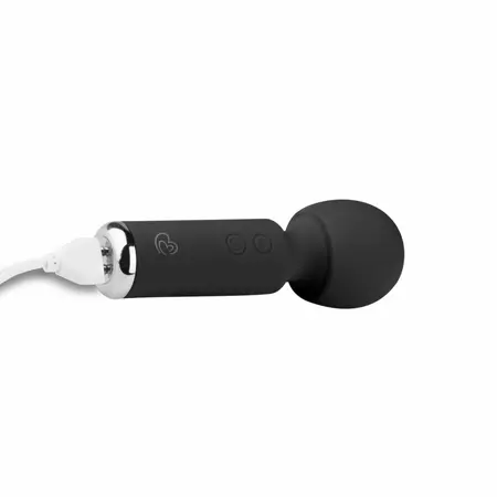 EasyToys Mini Vibe Wand crni masažer, kompaktan model sa punjivom baterijom