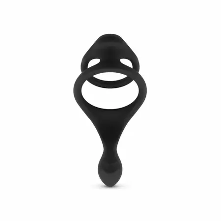 EasyToys silikonski erekcioni prsten sa rebrastim stimulatorom perineuma 11cm