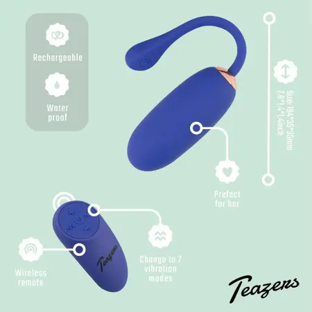 Teazers vibrirajuće jaje, model sa 10 funkcija, USB punjenje, ljubičasta boja