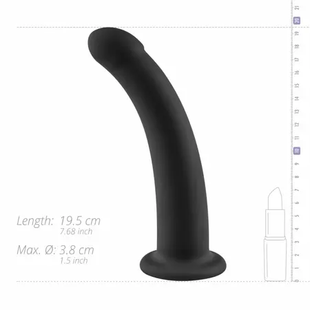 No-Parts Parker Intimni silikonski model 19.5 cm Crni Ergonomska krivina