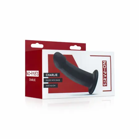 NO-PARTS Charlie Silicone Intimate Device 14.5 cm Black with Suction Base