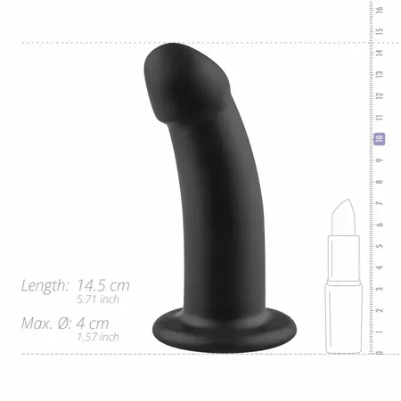 NO-PARTS Charlie Silicone Intimate Device 14.5 cm Black with Suction Base