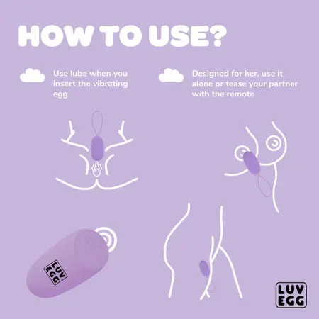 Easytoys Luv Egg XL Purple, silikonska intimna igračka na daljinsko upravljanje