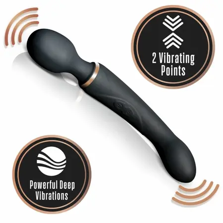 Lush Gia Dual Motor Vibrator Black Silicone with Flexible Design