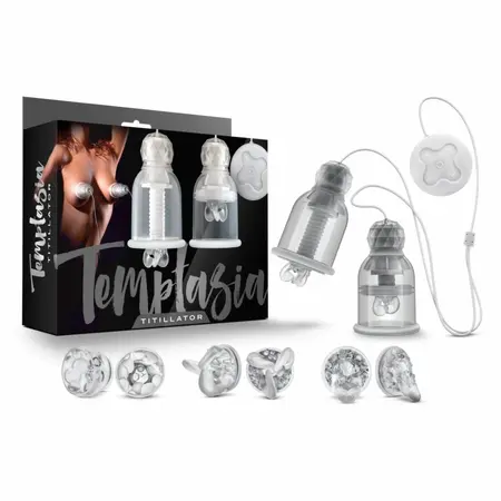 Blush Temptasia Titillator rotirajući i vibrirajući set za negu bradavica sa USB punjenjem