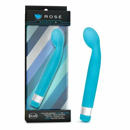Rose Scarlet G Blue - Vibrating Intimate Device, Angled G-Spot, Multispeed