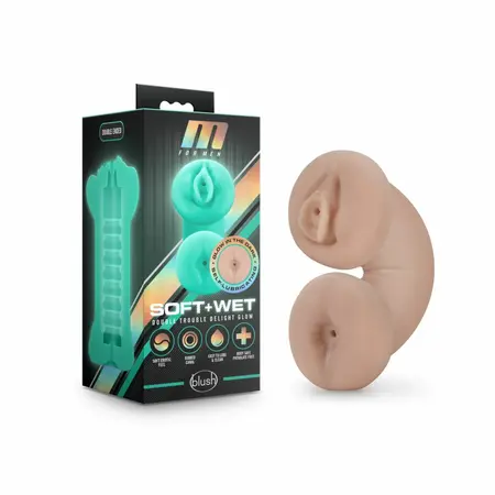 Blush M For Men Double Trouble Soft Wet Intimate Machine Glow TPE