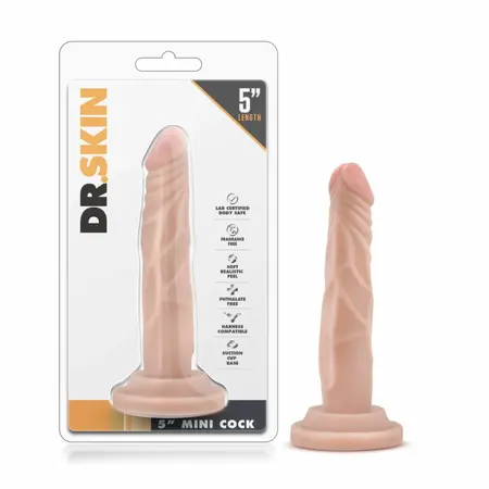 Dr. Skin Beige Mini Model 14.6 cm sa vakuumskim postoljem, kompaktna intimna igračka