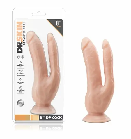 Dr. Skin Double Model 8.5'' Vanilla, dvostruki intimni sistem, PVC