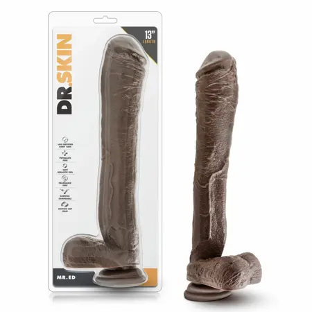 Dr. Skin Mr. Ed XL 33 cm Chocolate Anatomical Model With Suction Base