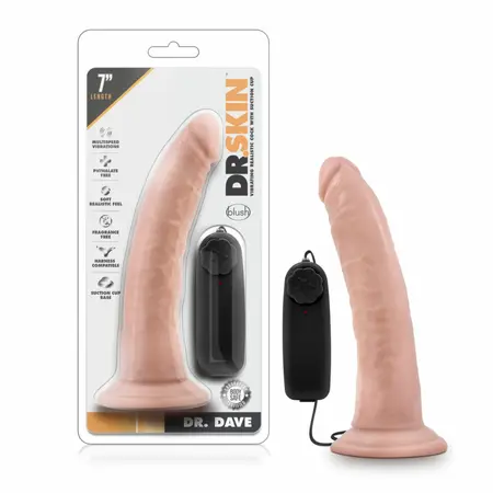 Blush Dr. Skin Dr. Dave Vanilla Vibrating Model with Suction Cup 18 cm
