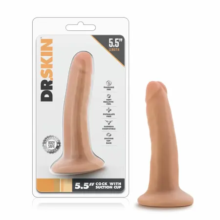 Dr. Skin Vanilla 5.5'' intimni model sa vakuumskim postoljem u kompaktnoj veličini