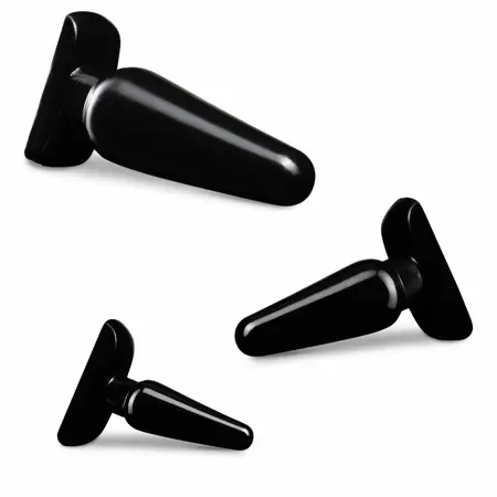 Blush Novelties Anal Adventures Basic Plug Kit set od 3 analna čepa crni, različite veličine