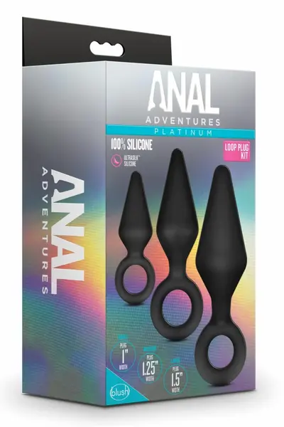 Blush Novelties Anal Adventures set platinum silikonskih analnih čepova u 3 veličine