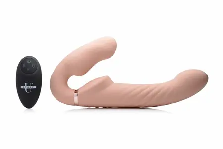 Swirl Strapless Vibrating Intimate System with Adjustable Fit, Purple