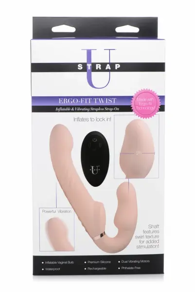 Swirl Strapless Vibrating Intimate System with Adjustable Fit, Purple