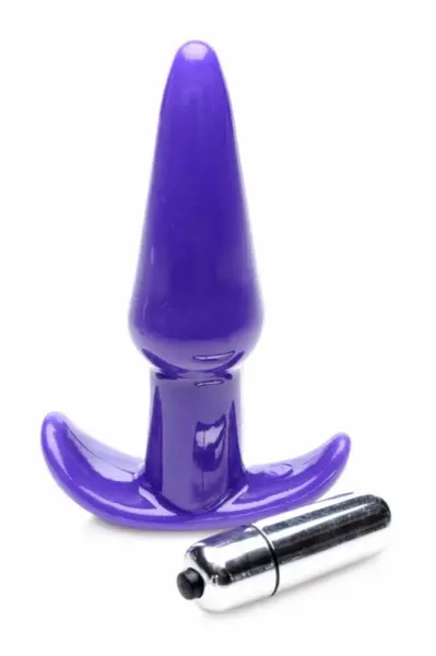 Blush Novelties Smooth Vibrating Plug Purple - Flexible Waterproof Model