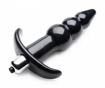 Bubbly Vibrating Plug Black - Multi-Speed, Waterproof, Ribbed Design