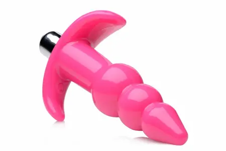 Bubbly Vibrating Plug with Ribbed Texture - Waterproof, Flexible, Black