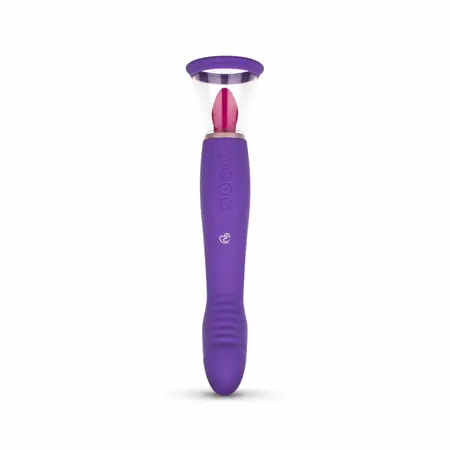 EasyToys intimni vakuumski sistem i dvostrani vibrator, ljubičasti, USB