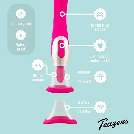 Teazers Pleasure Pump Pink multifunkcionalni sistem sa vibratorom za G tačku