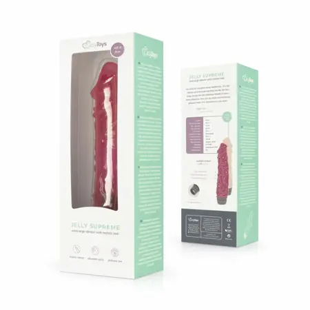 Dream Toys Jelly Supreme Pink Glitter vibrirajući intimni stimulator 22 cm