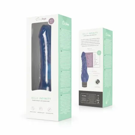 Jelly Infinity vibrator Plavi - Fleksibilni silikonski model sa teksturom vena