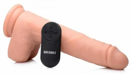 Nalone XL vibrirajući i pulsirajući silikonski model sa vakuum postoljem u crnoj boji