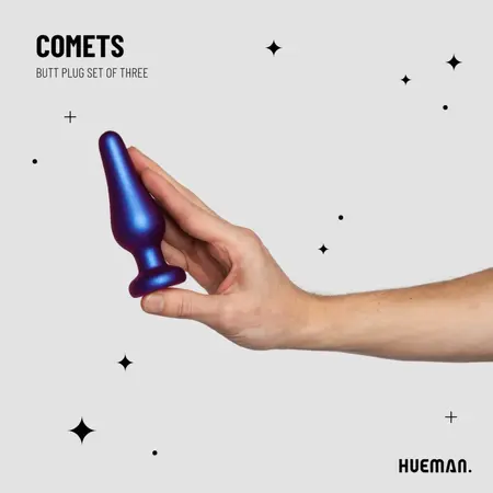 Hueman Comets set silikonskih analnih plagova za trening 3 veličine crni