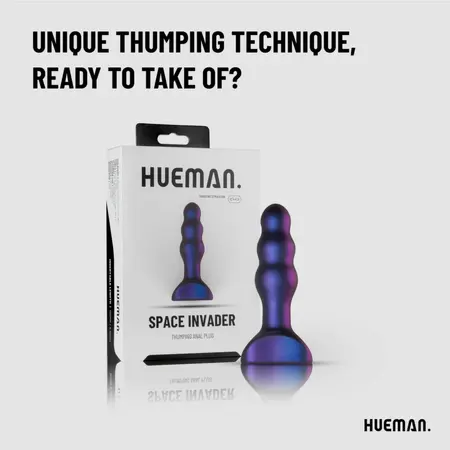 Hueman Space Invader vibrirajući i potiskujući silikonski čep, 4 režima rada, vodootporan