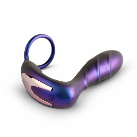 Hueman Black Hole analni vibrator i potporni prsten, 10 modova, silikon