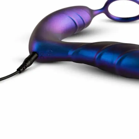 Hueman Black Hole analni vibrator i potporni prsten, 10 modova, silikon