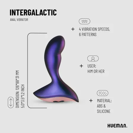 Hueman Intergalactic silikonski bežični analni stimulator sa 10 modova