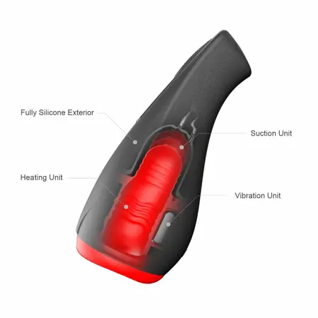Leten Airturn2 luksuzni masturbator sa vakuumom i vibracijom, crni