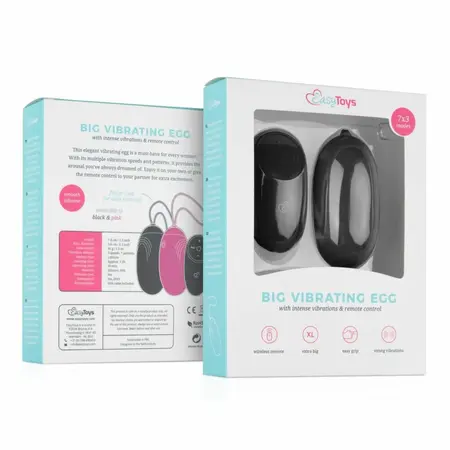 Easytoys XL vibrirajuće silikonsko jaje na daljinsko upravljanje crno