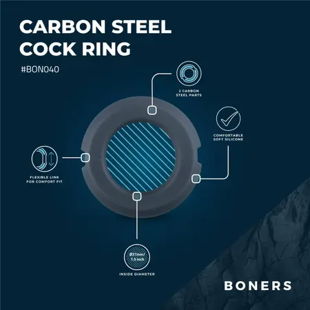 Boners Adjustable Silicone Enhancement Ring with Steel Core, Black