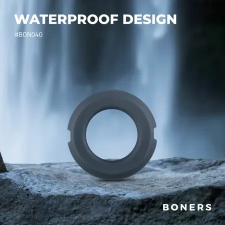 Boners Adjustable Silicone Enhancement Ring with Steel Core, Black