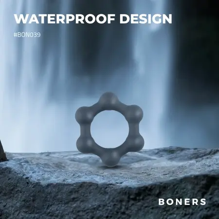 Boners Hexagon silikonski prsten sa integrisanim čeličnim elementima, crni