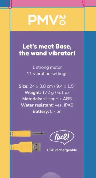 Base Wand vibrator, šareni, 11 modova vibracije, savitljiva glava