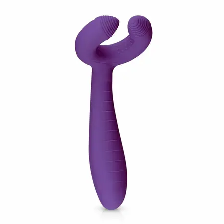EasyToys vibrator za parove Purple sa dva motora, fleksibilnim prstenom i telom