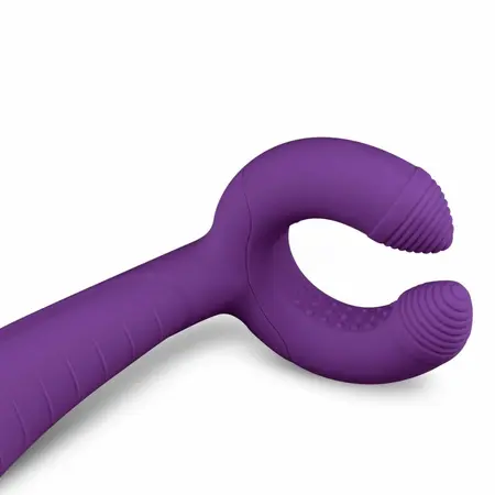 EasyToys vibrator za parove Purple sa dva motora, fleksibilnim prstenom i telom