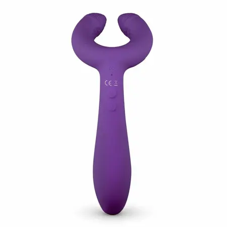 EasyToys vibrator za parove Purple sa dva motora, fleksibilnim prstenom i telom