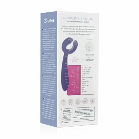 EasyToys vibrator za parove Purple sa dva motora, fleksibilnim prstenom i telom