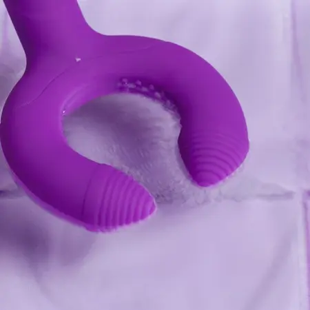EasyToys vibrator za parove Purple sa dva motora, fleksibilnim prstenom i telom