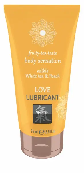 Jestivi lubrikant na bazi vode Love Lubricant sa ukusom belog čaja i breskve, 100ml