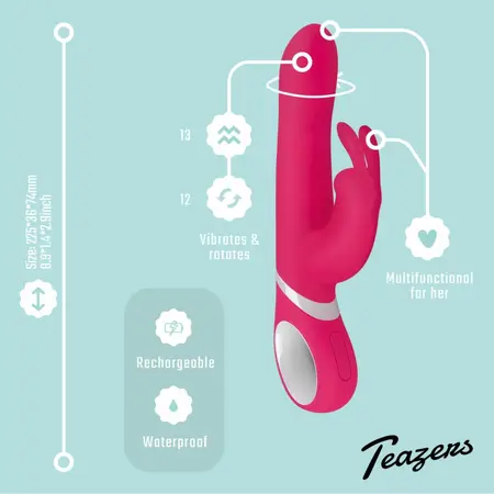 EasyToys rotirajući i vibrirajući zečić vibrator višenamenski USB ljubičasti