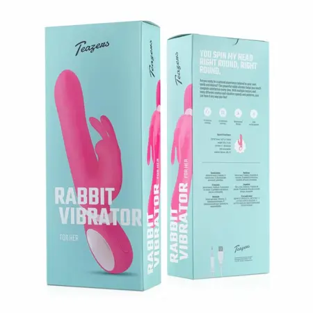 EasyToys rotirajući i vibrirajući zečić vibrator višenamenski USB ljubičasti