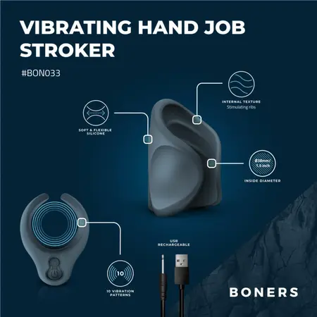 Boners vibrirajući intimni stimulator od silikona sa 10 modova punjivi crni
