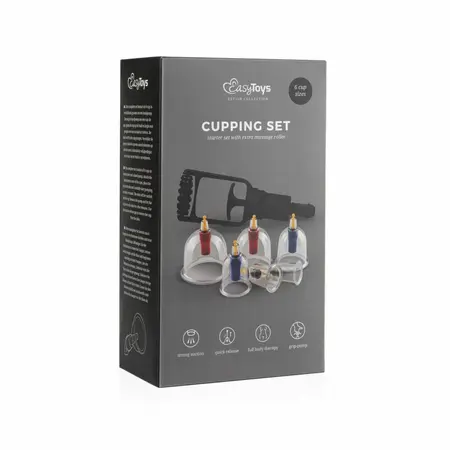 EasyToys vakuumski set za masažu tela, komplet od 6 čaša sa ručnom pumpicom u više veličina
