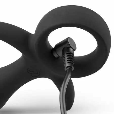 EasyToys Butt Buzzer Silikonski intimni uređaj 10-modni Crni Punjiv